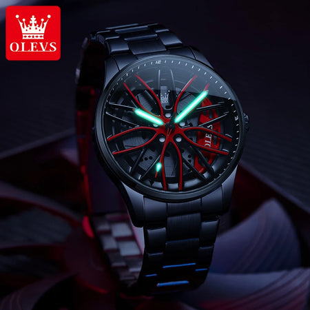 OLEVS 9937 Luxury Brand Men's Car Wheel Watch
